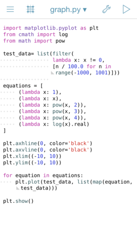 Basic graphing script in Pythonista