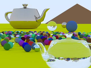 A better view of the dielectric teapot and a pyramid
