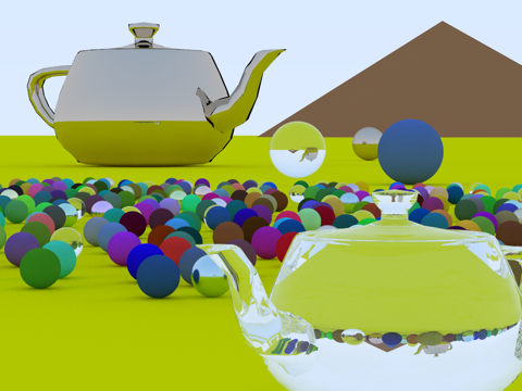 A better view of the dielectric teapot and a pyramid